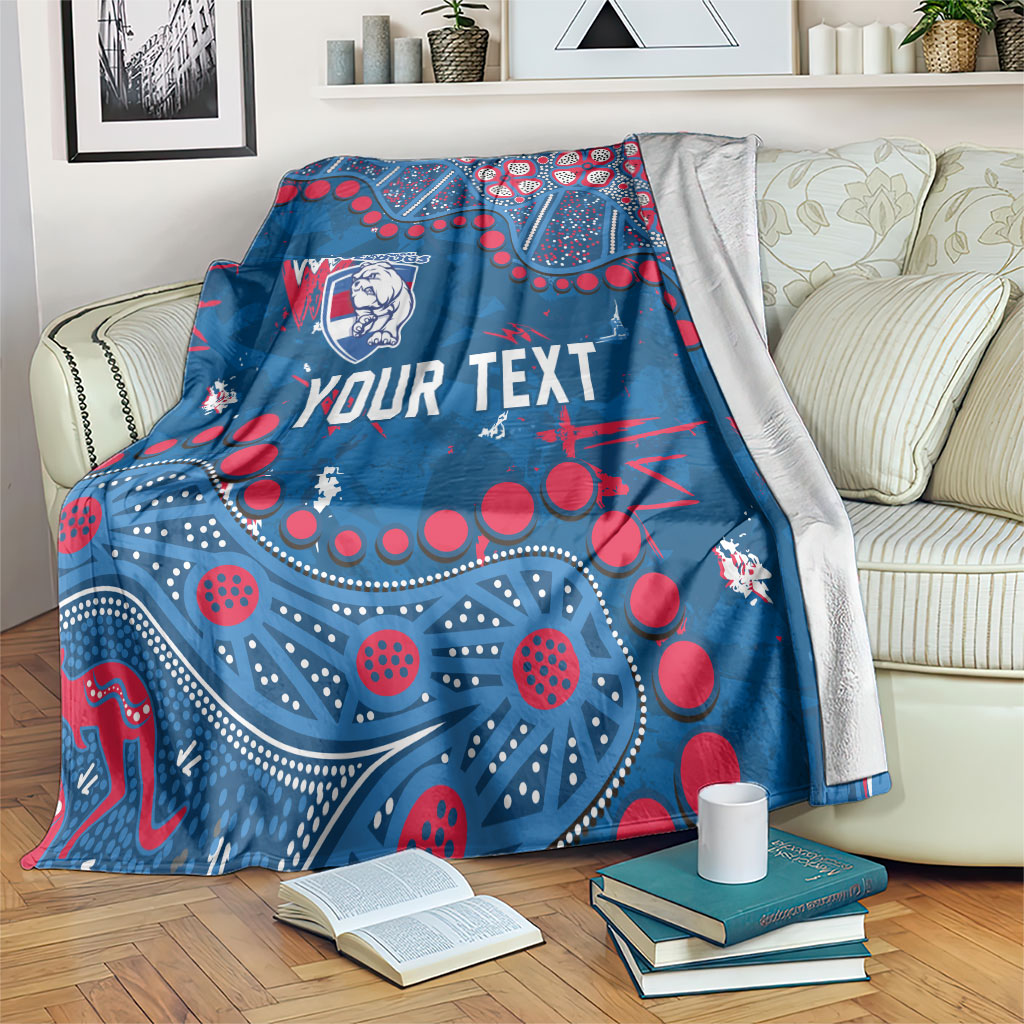 Personalized Western Bulldogs Blanket Aboriginal Pattern with Graffiti Style