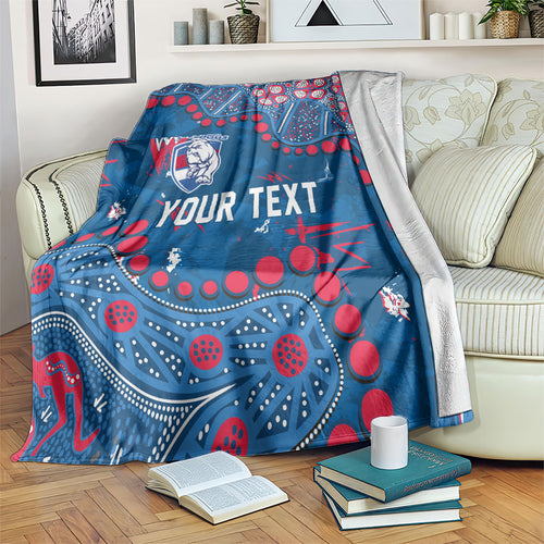 Personalized Western Bulldogs Blanket Aboriginal Pattern with Graffiti Style