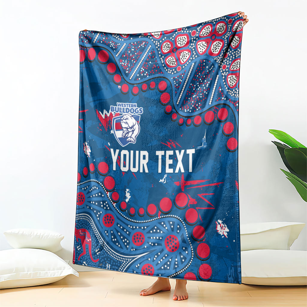 Personalized Western Bulldogs Blanket Aboriginal Pattern with Graffiti Style