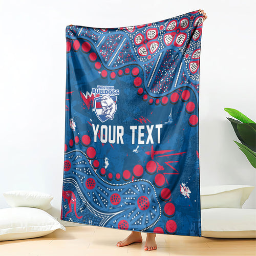 Personalized Western Bulldogs Blanket Aboriginal Pattern with Graffiti Style