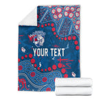 Personalized Western Bulldogs Blanket Aboriginal Pattern with Graffiti Style