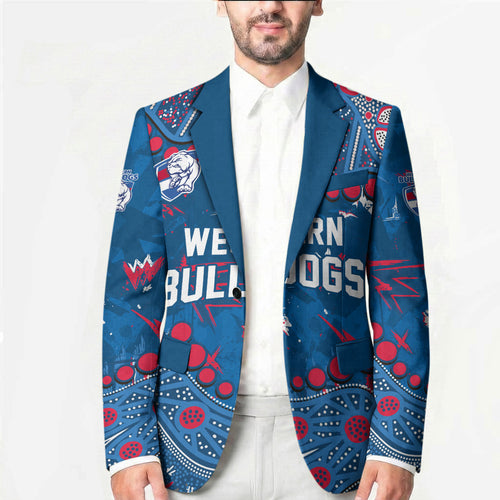 Personalized Western Bulldogs Blazer Aboriginal Pattern with Graffiti Style