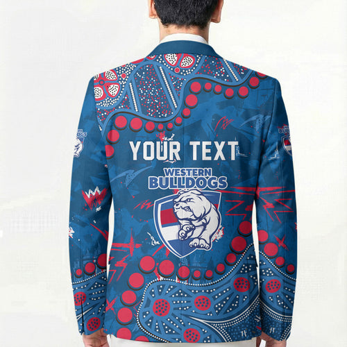 Personalized Western Bulldogs Blazer Aboriginal Pattern with Graffiti Style