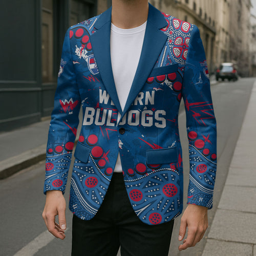 Personalized Western Bulldogs Blazer Aboriginal Pattern with Graffiti Style