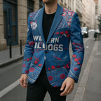 Personalized Western Bulldogs Blazer Aboriginal Pattern with Graffiti Style