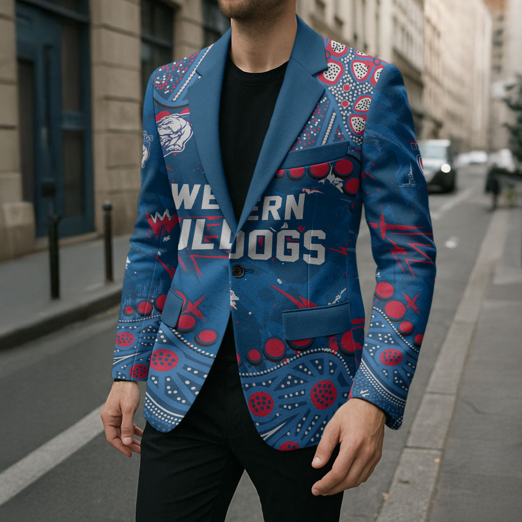 Personalized Western Bulldogs Blazer Aboriginal Pattern with Graffiti Style