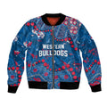 Personalized Western Bulldogs Bomber Jacket Aboriginal Pattern with Graffiti Style