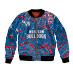 Personalized Western Bulldogs Bomber Jacket Aboriginal Pattern with Graffiti Style