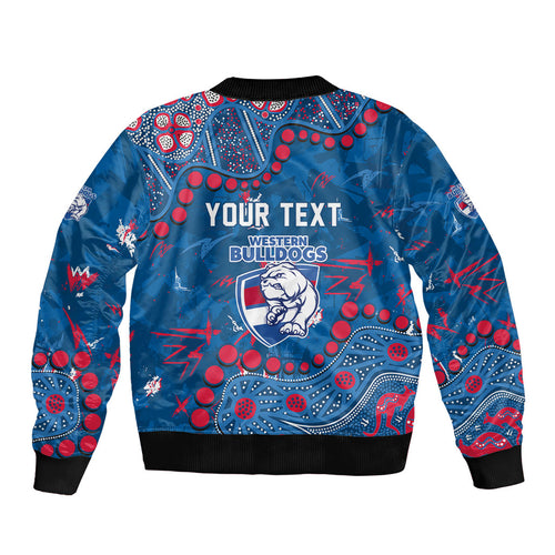 Personalized Western Bulldogs Bomber Jacket Aboriginal Pattern with Graffiti Style