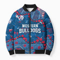 Personalized Western Bulldogs Bomber Puffer Jacket Aboriginal Pattern with Graffiti Style