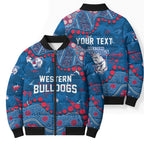 Personalized Western Bulldogs Bomber Puffer Jacket Aboriginal Pattern with Graffiti Style