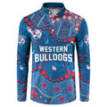 Personalized Western Bulldogs Button Sweatshirt Aboriginal Pattern with Graffiti Style
