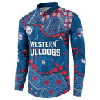 Personalized Western Bulldogs Button Sweatshirt Aboriginal Pattern with Graffiti Style