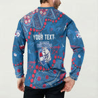 Personalized Western Bulldogs Button Sweatshirt Aboriginal Pattern with Graffiti Style