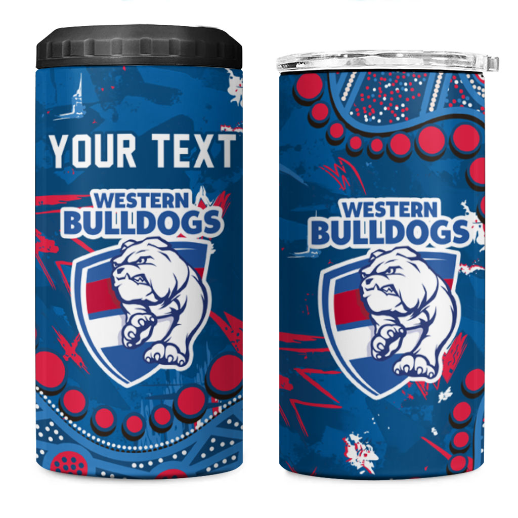 Personalized Western Bulldogs 4 in 1 Can Cooler Tumbler Aboriginal Pattern with Graffiti Style