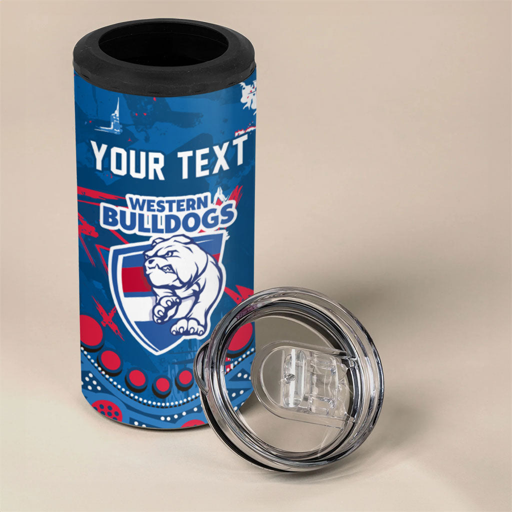 Personalized Western Bulldogs 4 in 1 Can Cooler Tumbler Aboriginal Pattern with Graffiti Style