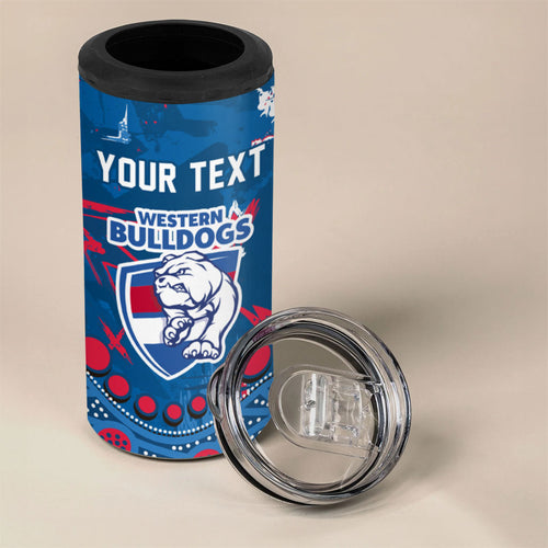 Personalized Western Bulldogs 4 in 1 Can Cooler Tumbler Aboriginal Pattern with Graffiti Style