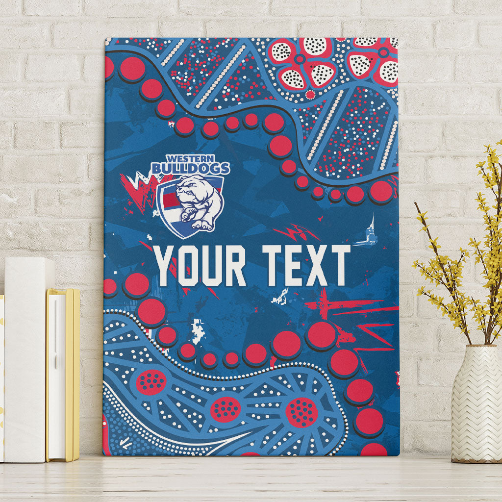 Personalized Western Bulldogs Canvas Wall Art Aboriginal Pattern with Graffiti Style