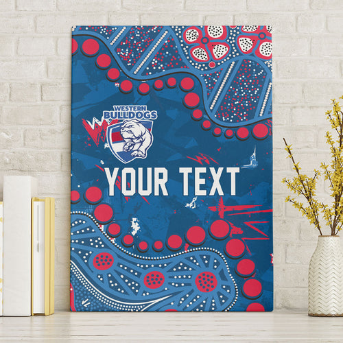 Personalized Western Bulldogs Canvas Wall Art Aboriginal Pattern with Graffiti Style