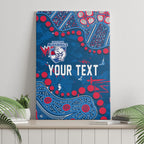 Personalized Western Bulldogs Canvas Wall Art Aboriginal Pattern with Graffiti Style