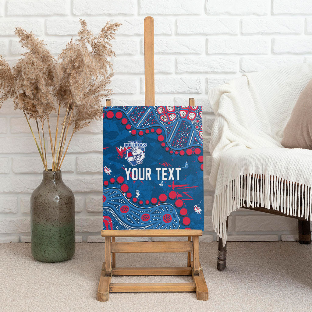 Personalized Western Bulldogs Canvas Wall Art Aboriginal Pattern with Graffiti Style