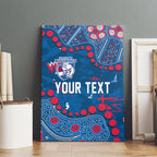 Personalized Western Bulldogs Canvas Wall Art Aboriginal Pattern with Graffiti Style