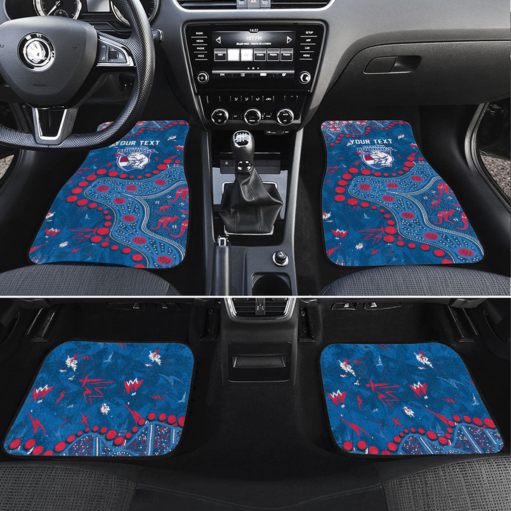 Personalized Western Bulldogs Car Mats Aboriginal Pattern with Graffiti Style