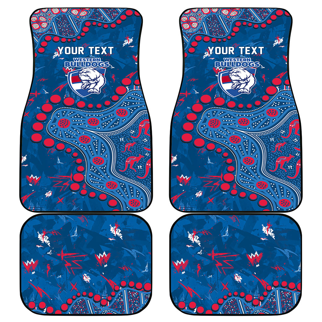 Personalized Western Bulldogs Car Mats Aboriginal Pattern with Graffiti Style