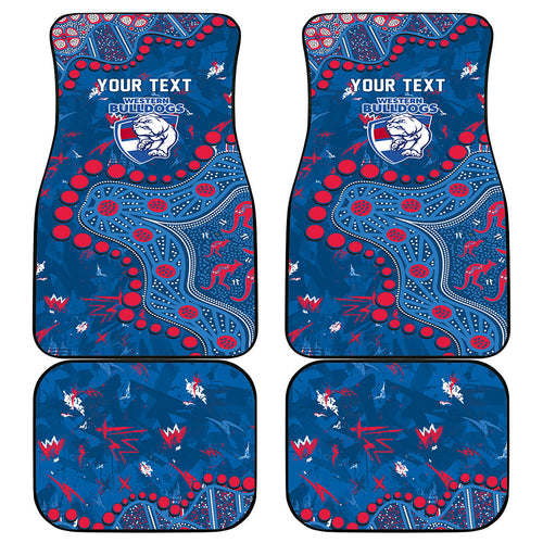 Personalized Western Bulldogs Car Mats Aboriginal Pattern with Graffiti Style