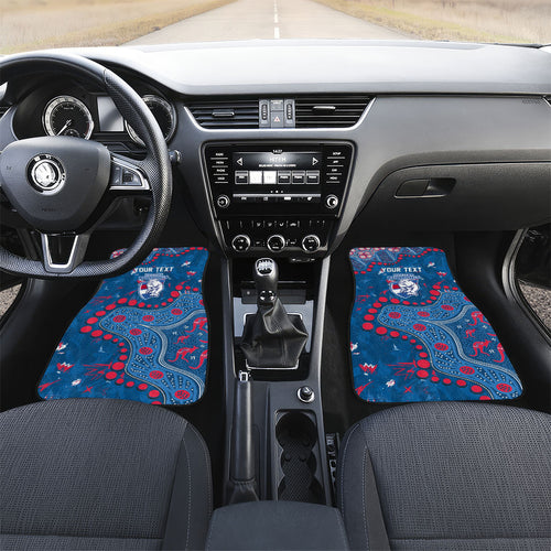 Personalized Western Bulldogs Car Mats Aboriginal Pattern with Graffiti Style