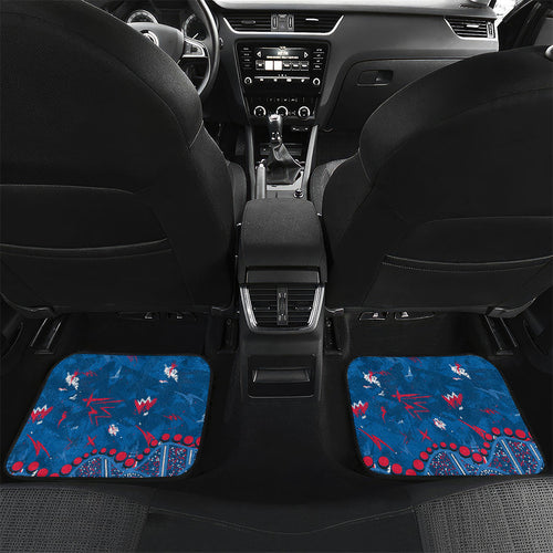 Personalized Western Bulldogs Car Mats Aboriginal Pattern with Graffiti Style