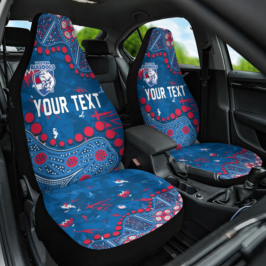 Personalized Western Bulldogs Car Seat Cover Aboriginal Pattern with Graffiti Style