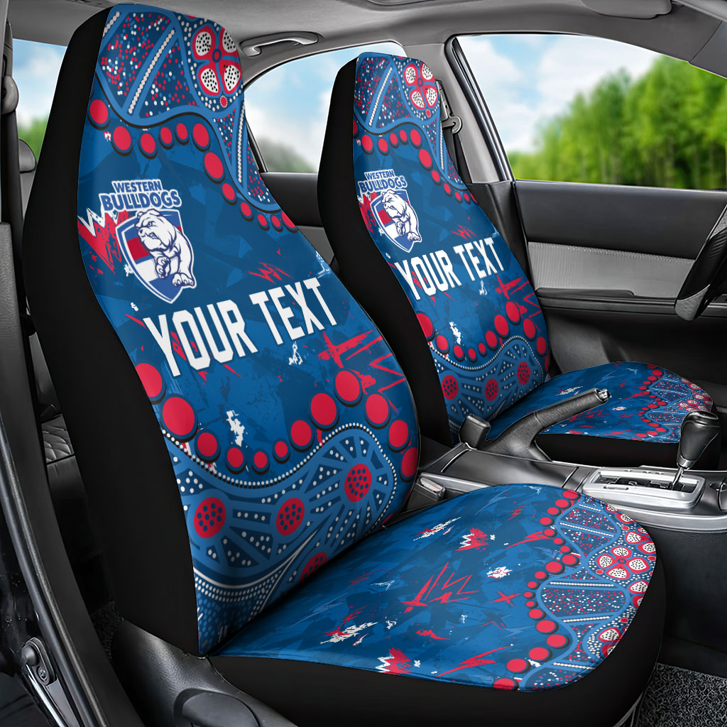 Personalized Western Bulldogs Car Seat Cover Aboriginal Pattern with Graffiti Style
