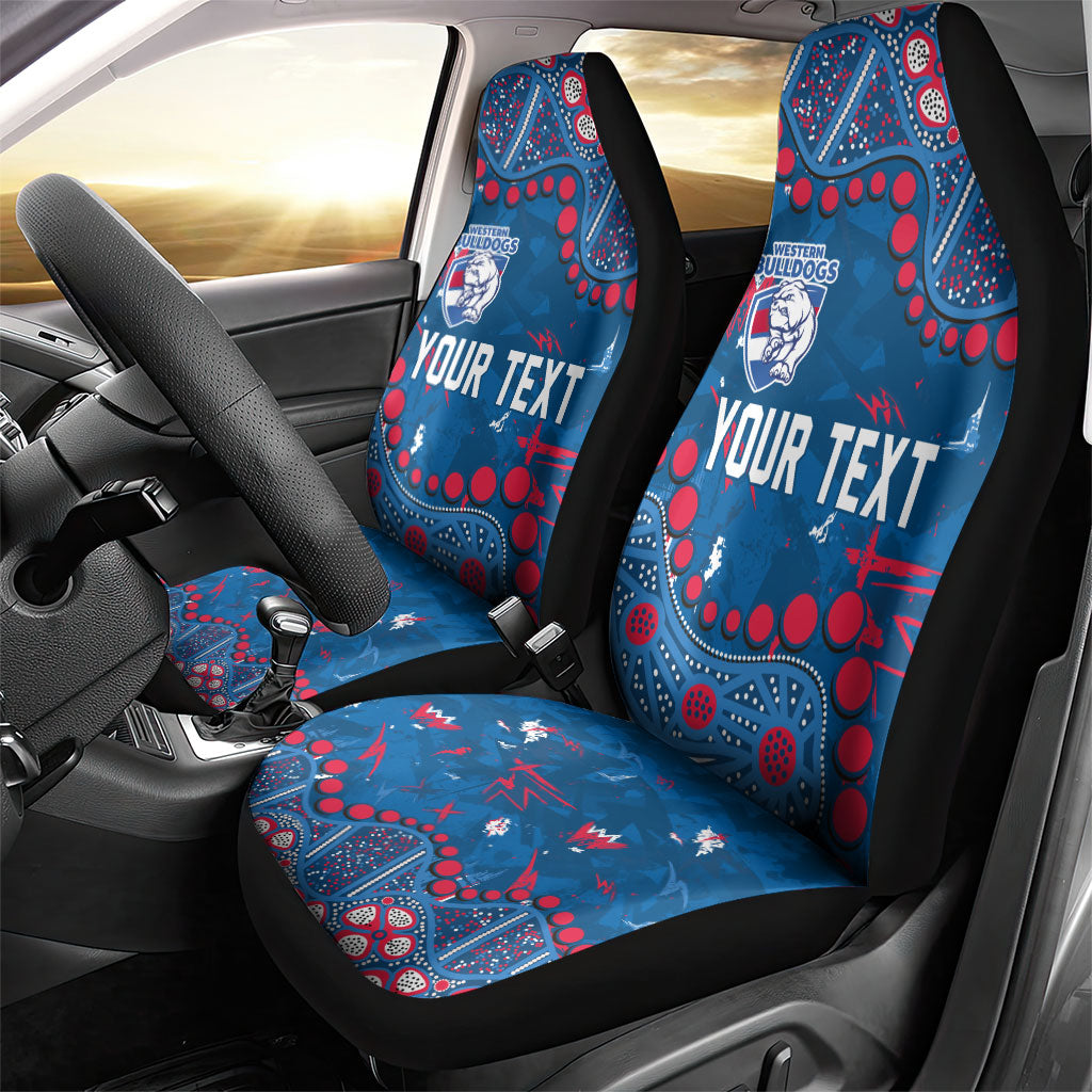 Personalized Western Bulldogs Car Seat Cover Aboriginal Pattern with Graffiti Style