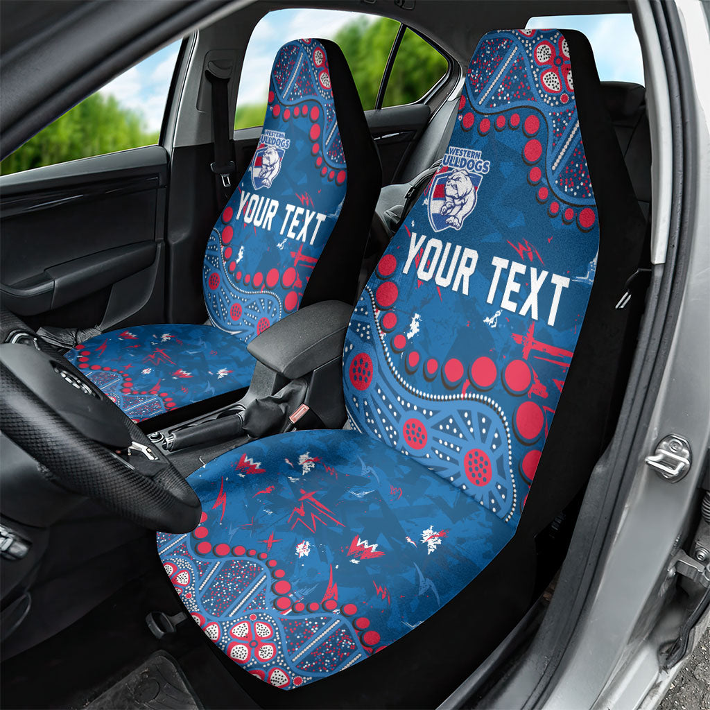 Personalized Western Bulldogs Car Seat Cover Aboriginal Pattern with Graffiti Style