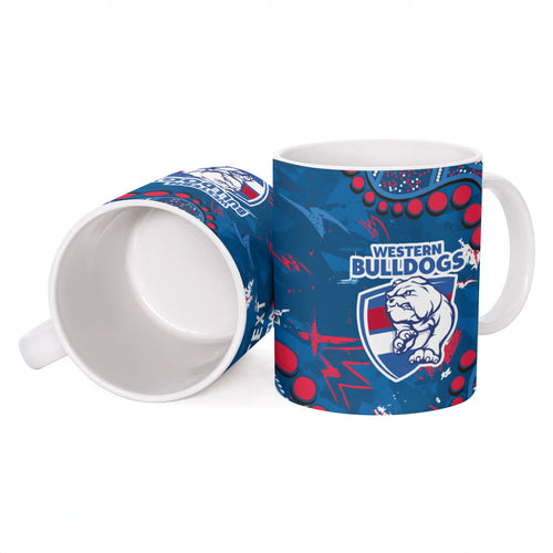 Personalized Western Bulldogs Ceramic Mug Aboriginal Pattern with Graffiti Style