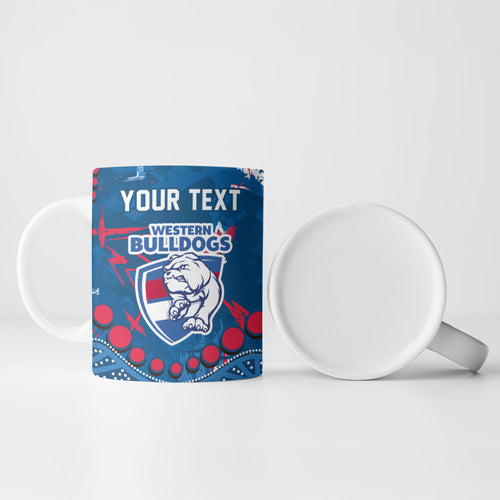 Personalized Western Bulldogs Ceramic Mug Aboriginal Pattern with Graffiti Style
