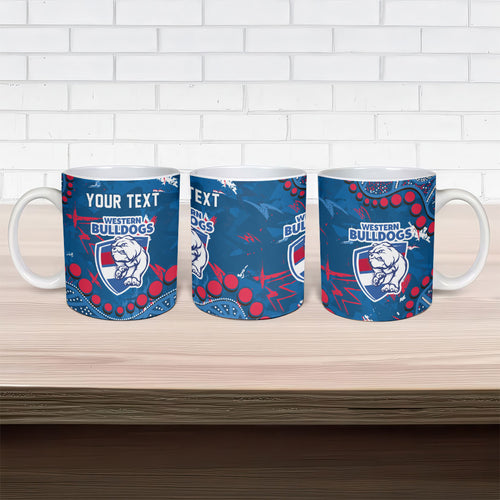 Personalized Western Bulldogs Ceramic Mug Aboriginal Pattern with Graffiti Style