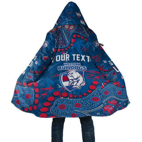 Personalized Western Bulldogs Cloak Aboriginal Pattern with Graffiti Style
