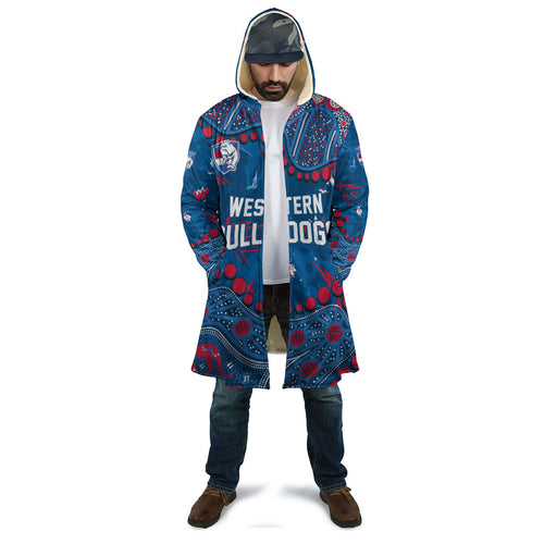 Personalized Western Bulldogs Cloak Aboriginal Pattern with Graffiti Style