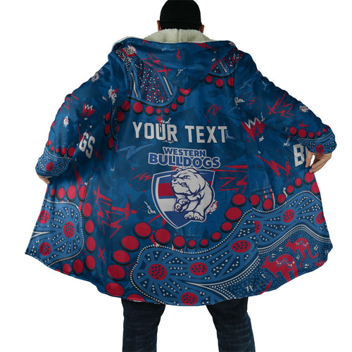 Personalized Western Bulldogs Cloak Aboriginal Pattern with Graffiti Style