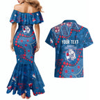 Personalized Western Bulldogs Couples Matching Mermaid Dress and Hawaiian Shirt Aboriginal Pattern with Graffiti Style