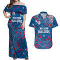 Personalized Western Bulldogs Couples Matching Off Shoulder Maxi Dress and Hawaiian Shirt Aboriginal Pattern with Graffiti Style