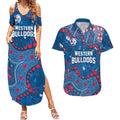 Personalized Western Bulldogs Couples Matching Summer Maxi Dress and Hawaiian Shirt Aboriginal Pattern with Graffiti Style