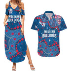 Personalized Western Bulldogs Couples Matching Summer Maxi Dress and Hawaiian Shirt Aboriginal Pattern with Graffiti Style