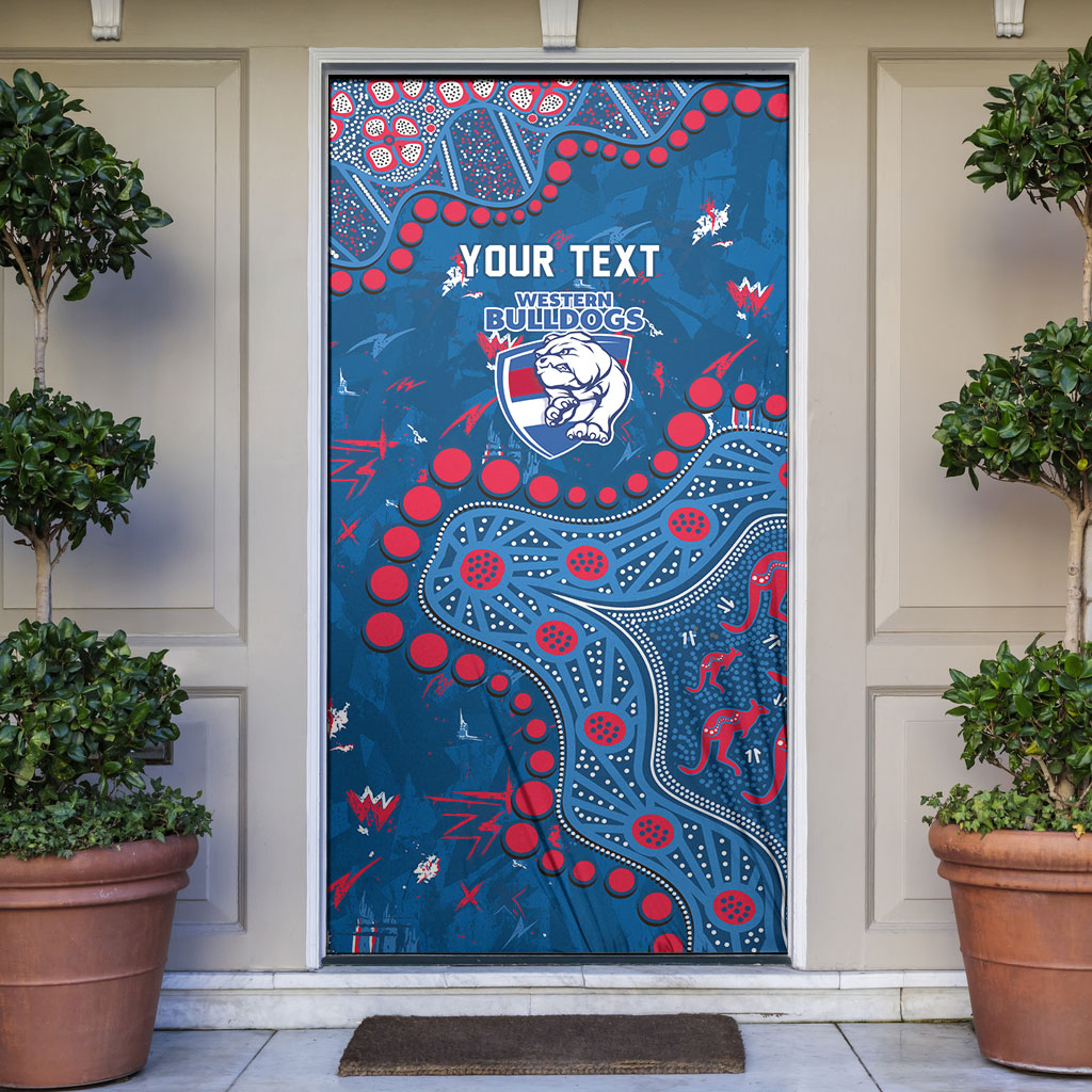Personalized Western Bulldogs Door Cover Aboriginal Pattern with Graffiti Style