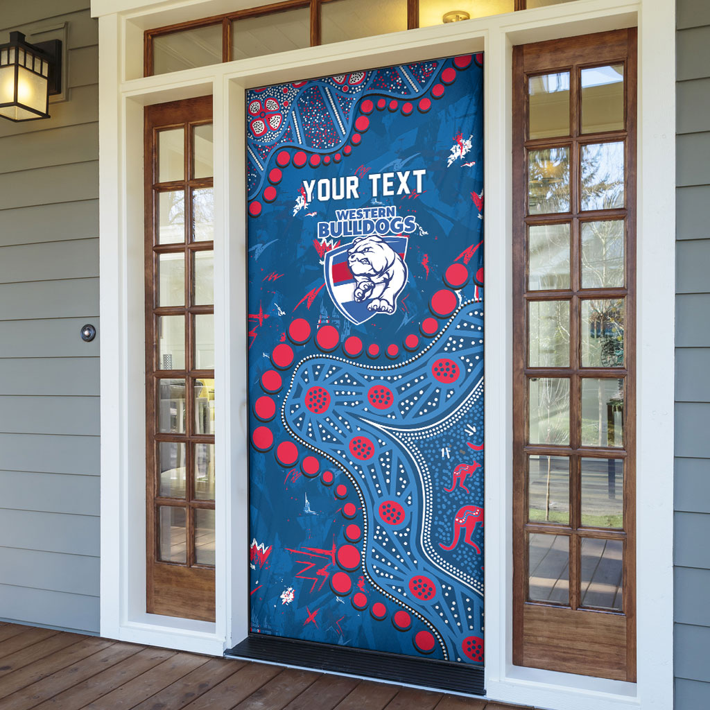Personalized Western Bulldogs Door Cover Aboriginal Pattern with Graffiti Style