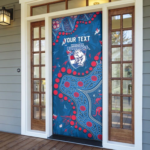 Personalized Western Bulldogs Door Cover Aboriginal Pattern with Graffiti Style