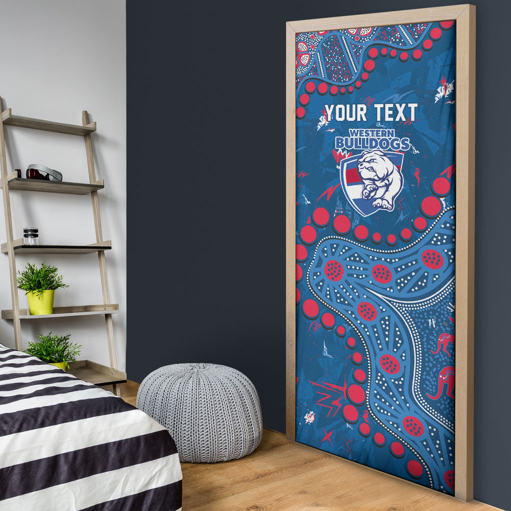 Personalized Western Bulldogs Door Cover Aboriginal Pattern with Graffiti Style