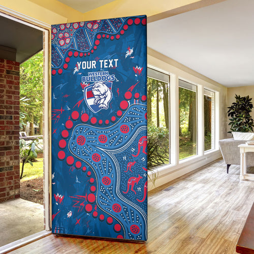 Personalized Western Bulldogs Door Cover Aboriginal Pattern with Graffiti Style
